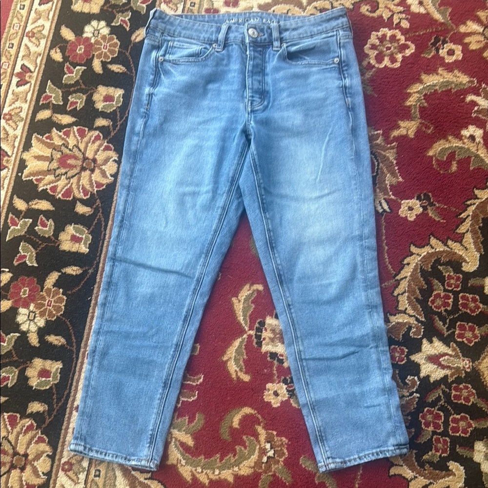 American Eagle Outfitters Blue Slim Denim with Natural Fading